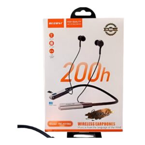 Recrsi RE-NY060 Wireless Neckband Earphones (200H, LED Display)